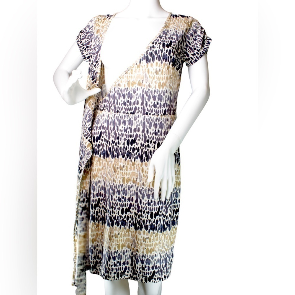 Ann Taylor Loft Women’s Multi Color Pebble Print Faux Wrap Dress Size Small - Picture 5 of 10